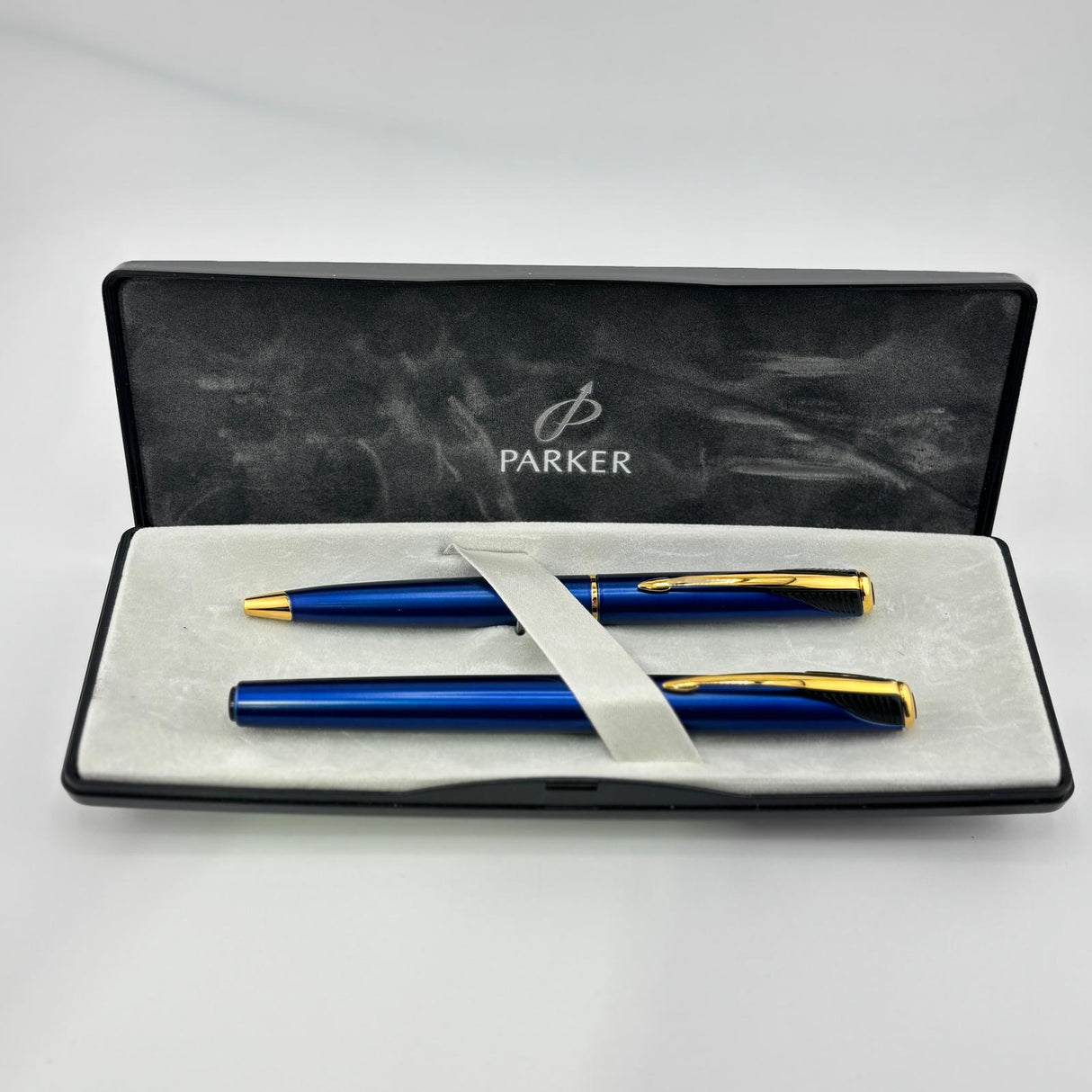 Parker Inflection Blue Metallic Lacquer - Rollerball and Ballpoint