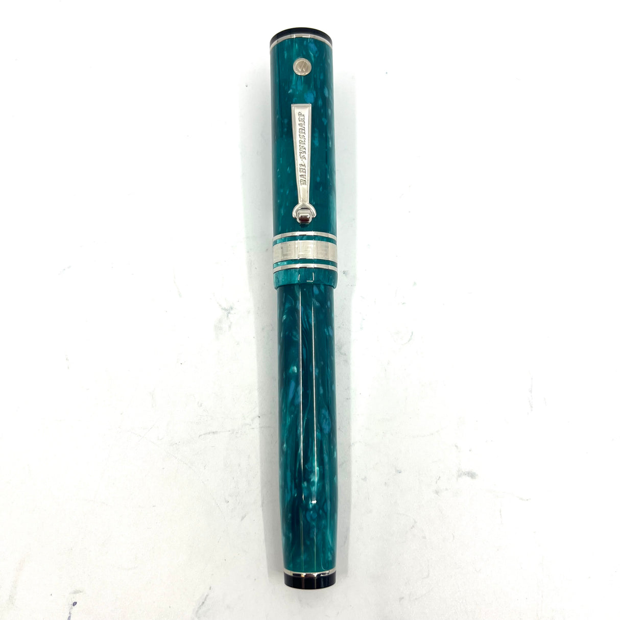 Wahl Eversharp Lustrous Marbleized Turquoise Decoband Oversized Fountain Pen