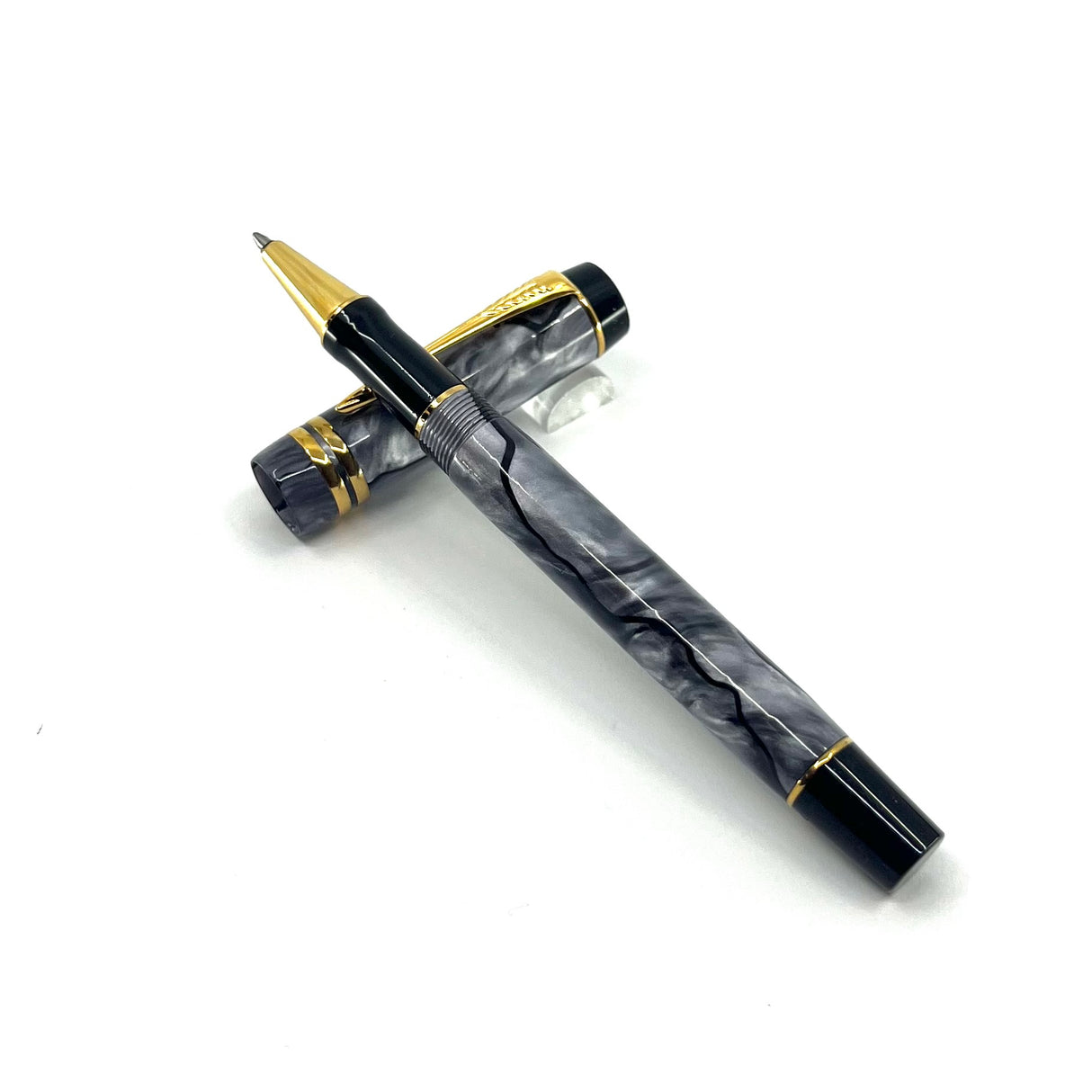 Parker Duofold Marbled Gray & Black Rollerball