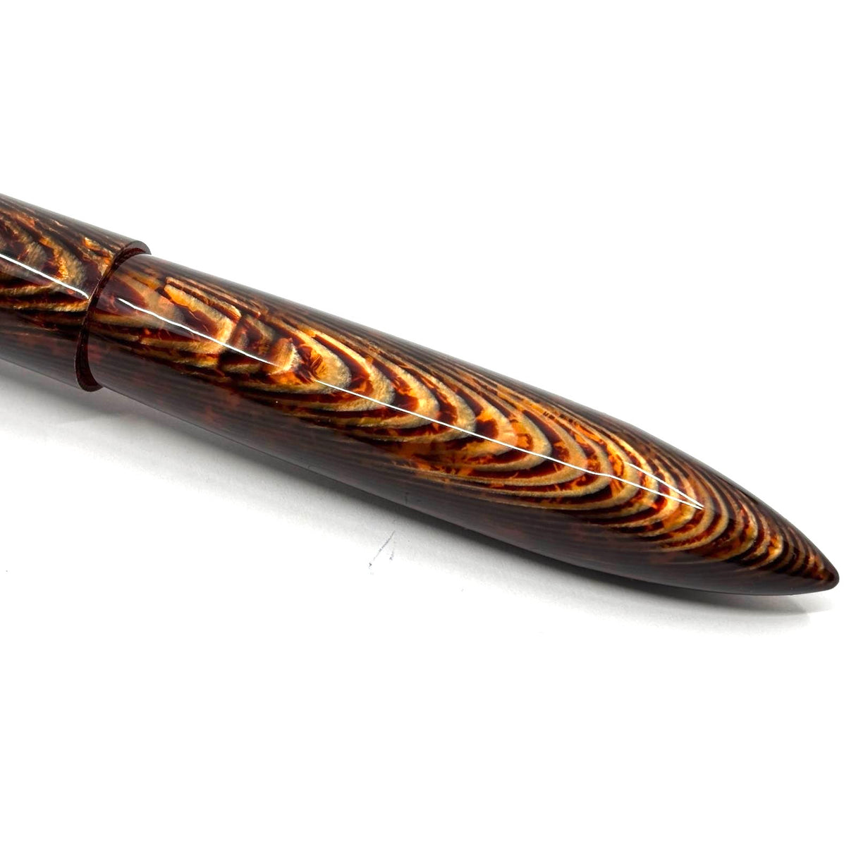 Oldwin (Paris) Torpedo Bronze Arco Spina (Fish Bone) Pattern Celluloid LE Fountain Pen