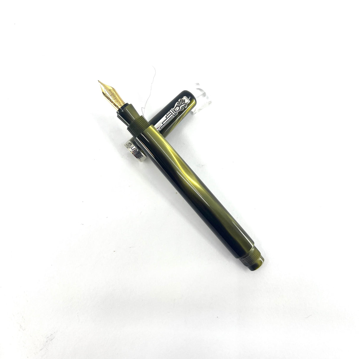 Marlen (Italy) Lustrous Olive Fountain Pen - Medium 18kt Gold Nib