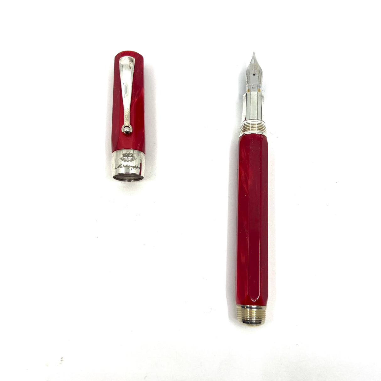 Montegrappa Symphony Lustrous Red Celluloid Octagonal Fountain Pen