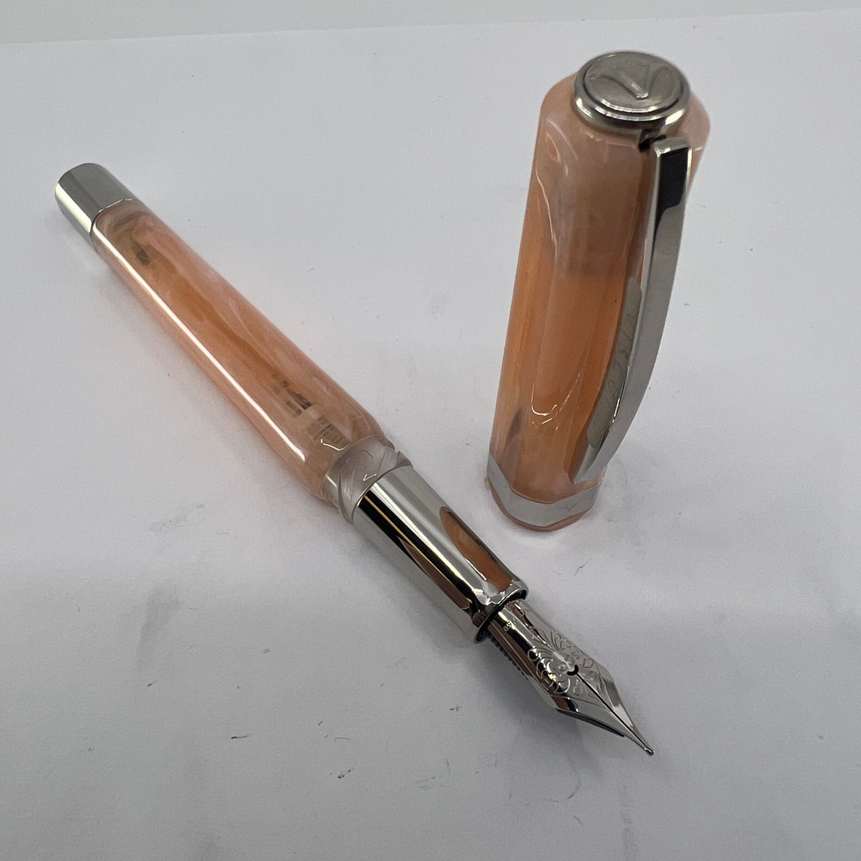 Visconti Opera Demo Carousel Swirl Pink Blush Fountain Pen - Flexible Medium 18kt Gold Nib