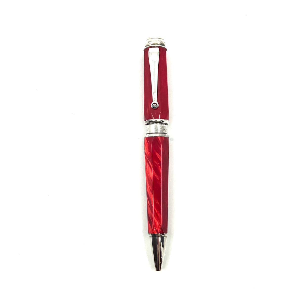 Montegrappa Espressione Lustrous Red Celluloid Facetted Ballpoint Pen