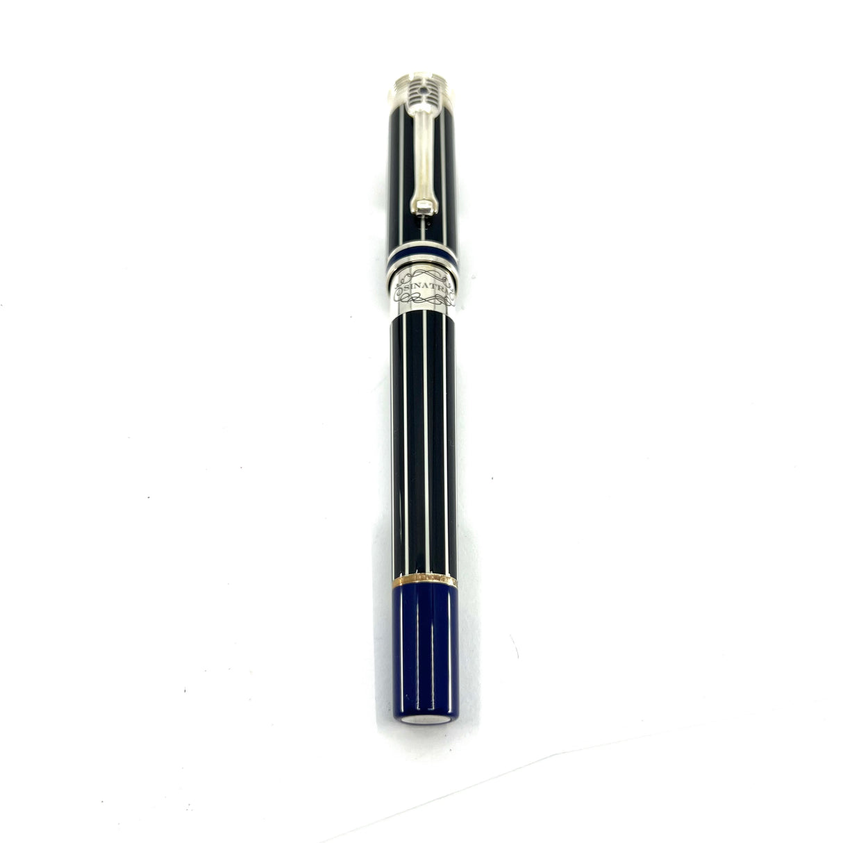 Montegrappa Frank Sinatra Limited Edition Pinstripe Blue Fountain Pen - Circa 2011 - Medium 18kt Gold Nib