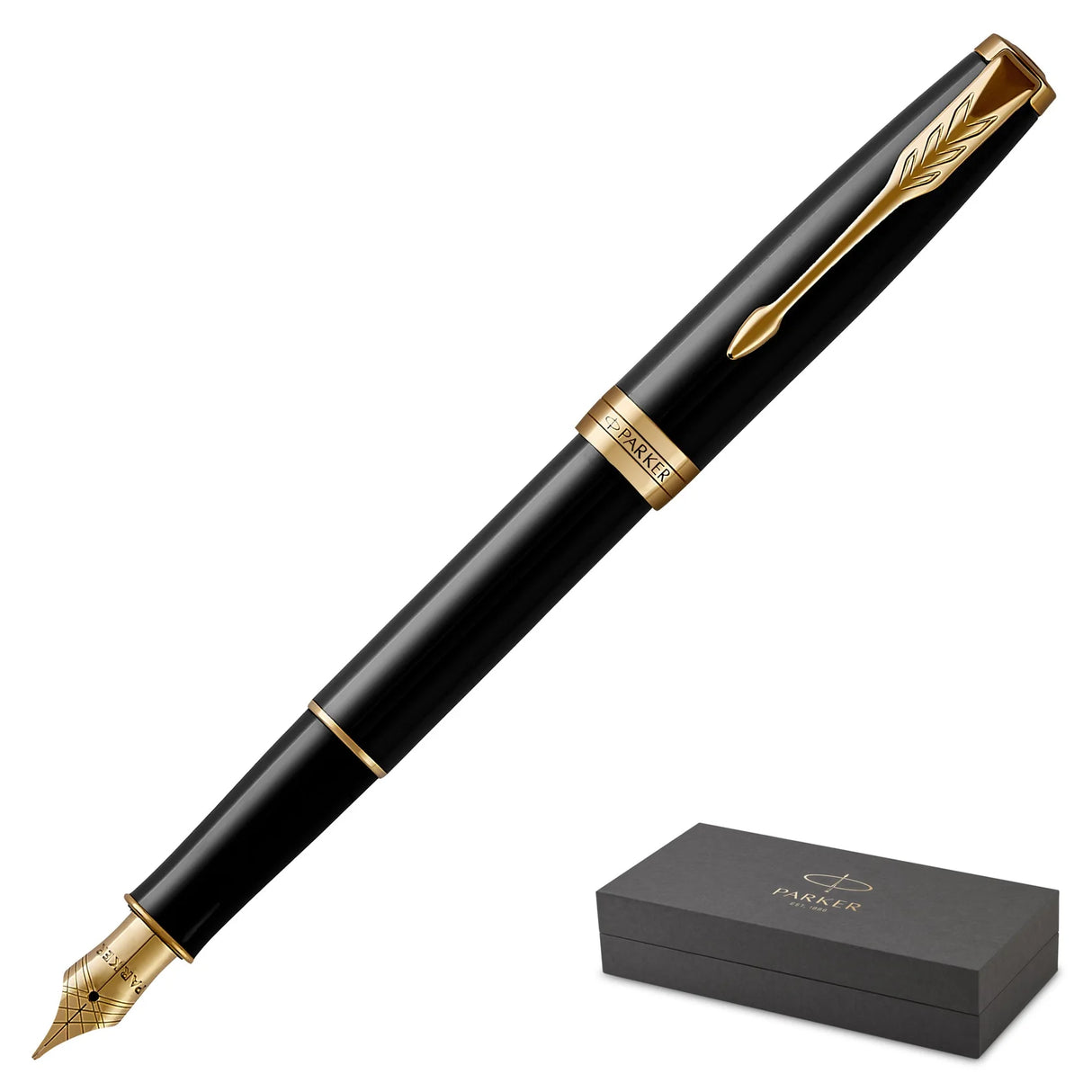 Parker Sonnet Classic Black Gold Trim Fountain Pen