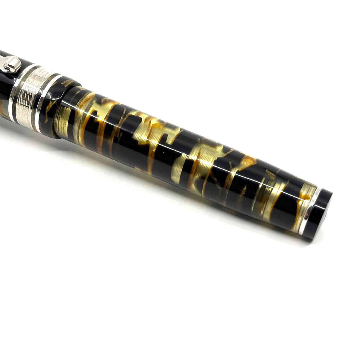 Wahl-Eversharp Black/Bronze/Transparent Original OMAS Lucens Celluloid Decoband Oversized Fountain Pen