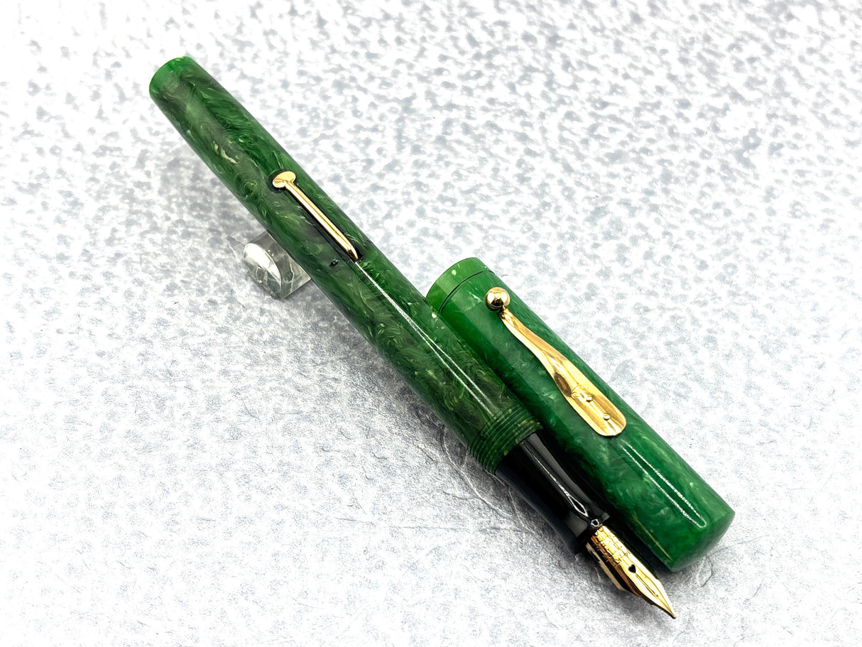 Aikin Lambert New York "Mercantile" Jade Green Celluloid Fountain Pen