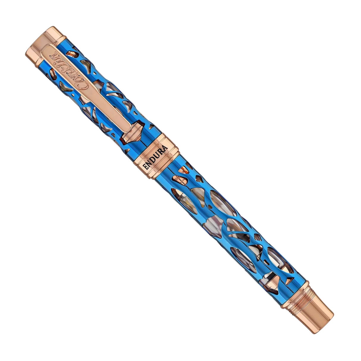 Conklin Endura Deco Crest Demo Blue Rosegold Fountain Pen