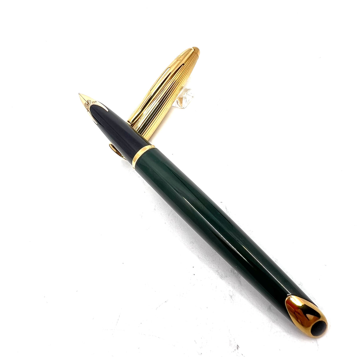 Waterman Carene Deluxe Green Barrel/Gold-Plated Cap Fountain Pen