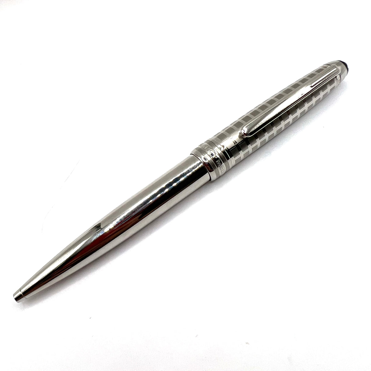 Montblanc Meisterstuck Solitaire Stainless Steel II 164 Ballpoint Pen - Laser Engraved Cap