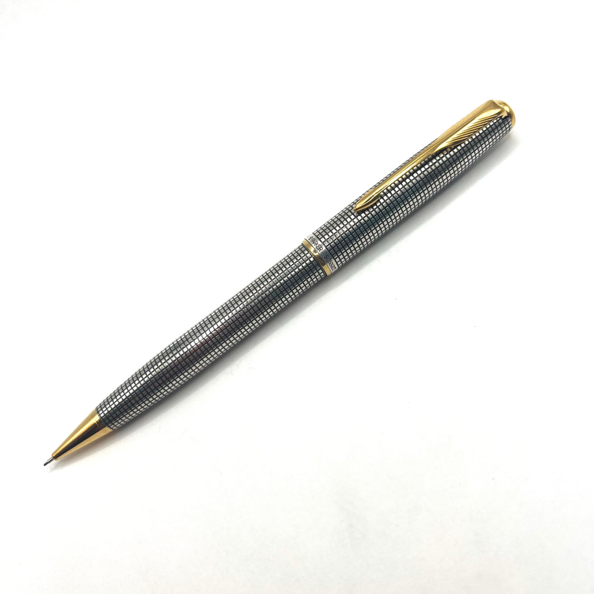 Parker Sonnet Sterling Silver Cisele Cross Hatch Design Mechanical Pencil 0.7mm