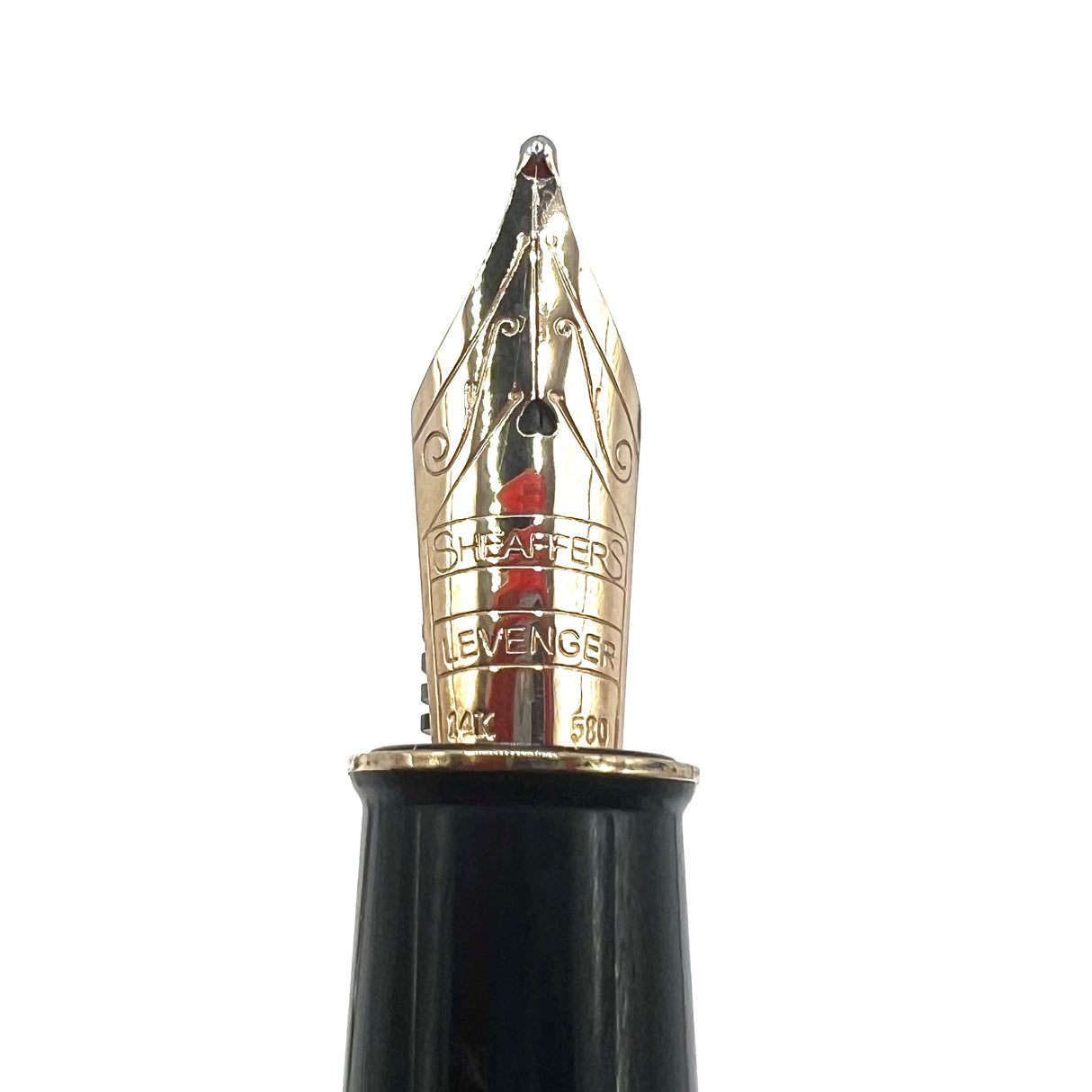 Sheaffer for Levenger Grande Royal Palladium Connaisseur Fountain Pen - Broad 14kt Gold Nib