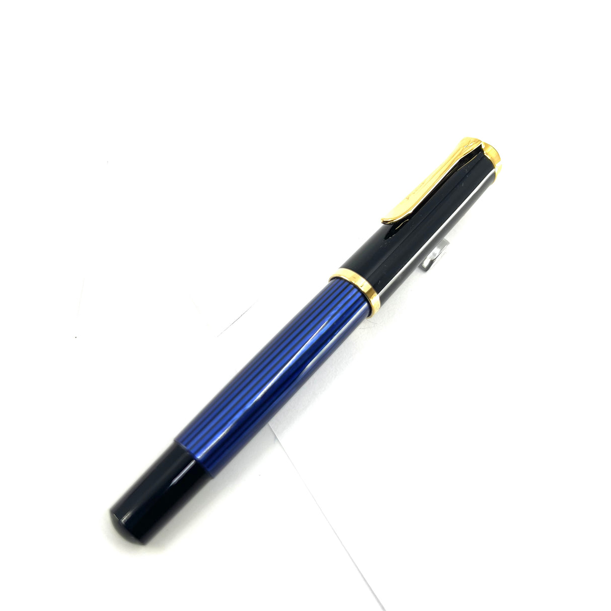 Pelikan Early M400 Black/Blue Striped Fountain Pen - Medium 14kt Gold Nib