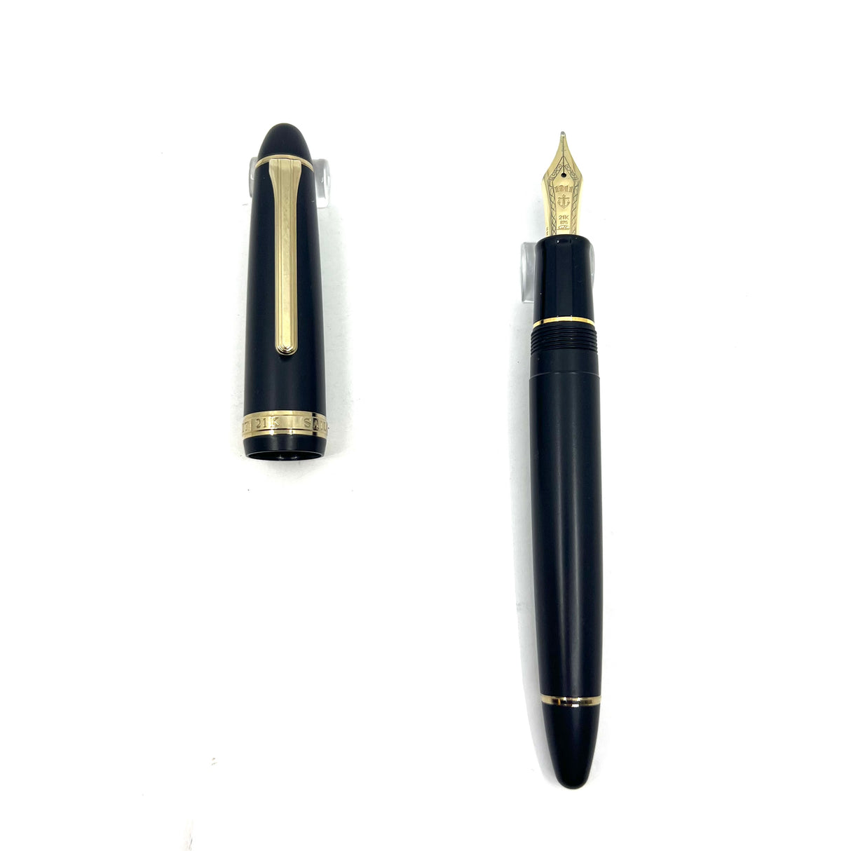 Sailor 1911L Profit Black Matte Fountain Pen - Naginata Jr. Medium Togi 21Kt Gold Nib