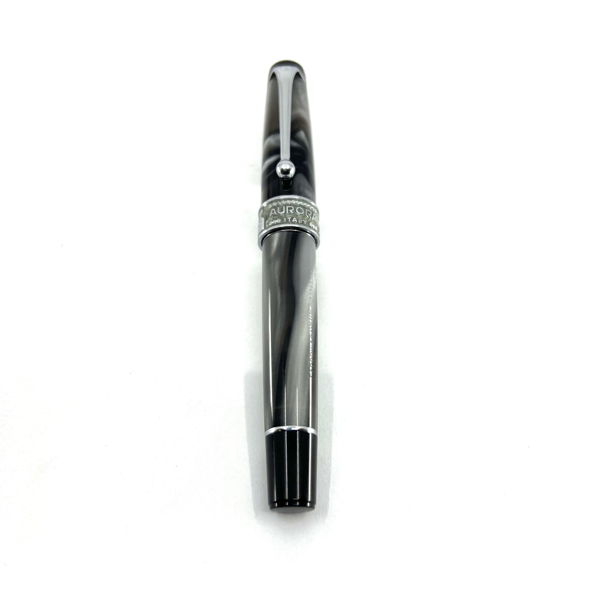 Aurora "Europa" Optima Marbled Charcoal & Gray Limited Edition Fountain Pen - Fine 18kt Gold Nib
