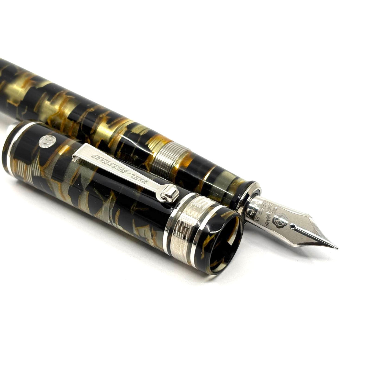 Wahl-Eversharp Black/Bronze/Transparent Original OMAS Lucens Celluloid Decoband Oversized Fountain Pen