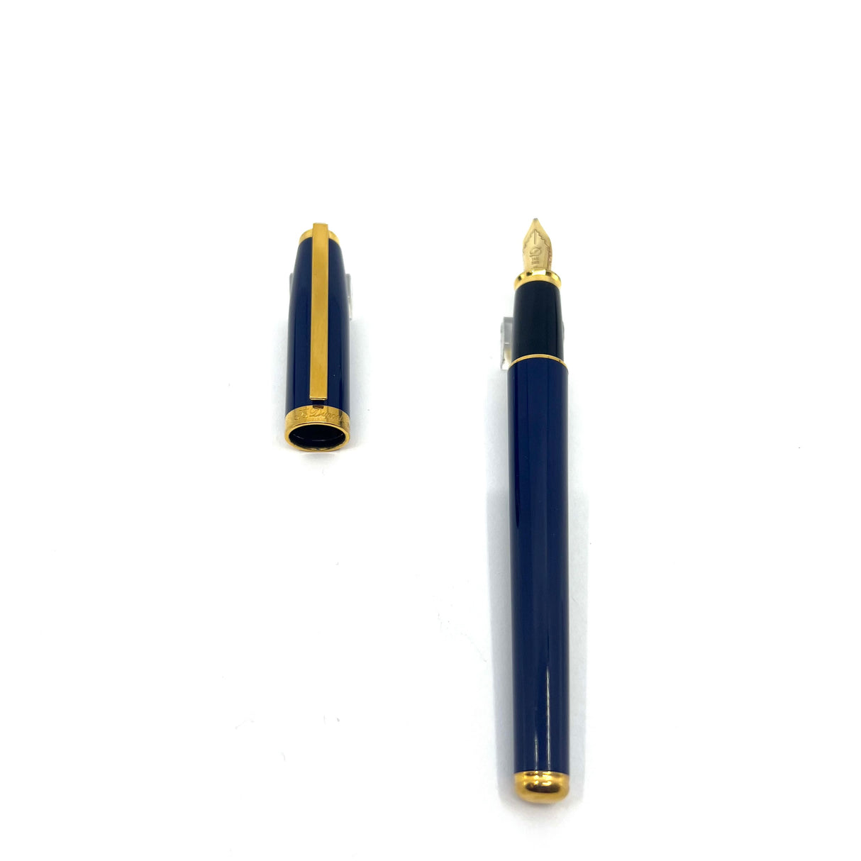 S.T. DuPont Blue Fidelio Lacquered Fountain Pen - Stub 14kt Gold Nib