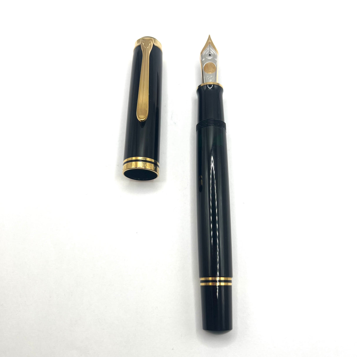 Pelikan Souveran M1000 Black Fountain Pen with Gold-Plated Trim- Flexible Fine 18kt Gold Nib