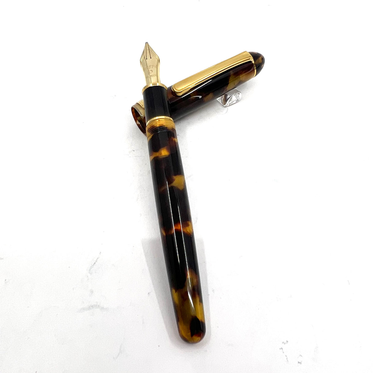 Platinum Tortoiseshell Celluloid #3776 Fountain Pen