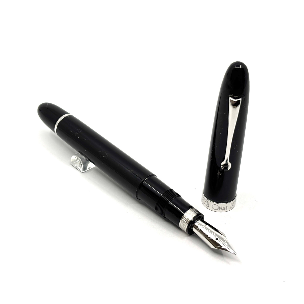 OMAS Ogiva Black Fountain Pen with High Tech Trim