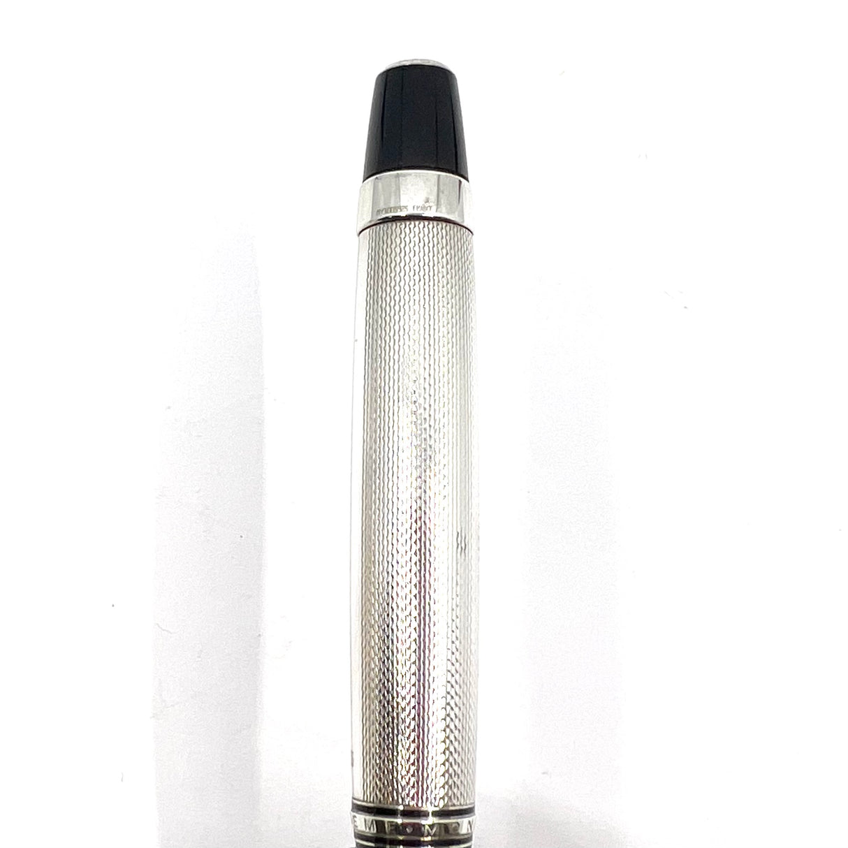 Montblanc Boheme Sterling Silver Barleycorn Ballpoint Pen - Blue Stone in Clip