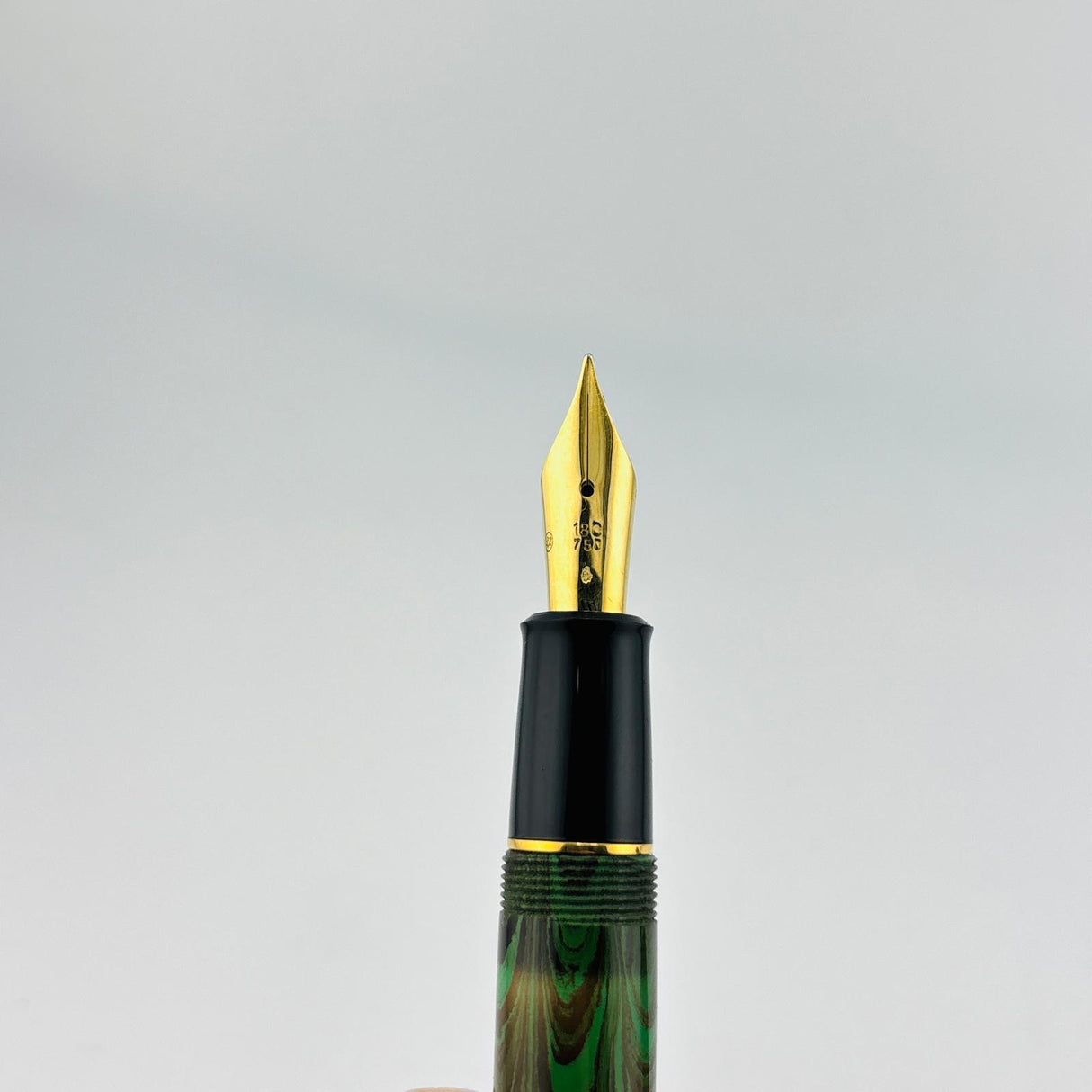 Recife Paris Green ripple Ebonite Hard rubber Gold nib 18K - Fountain Pen