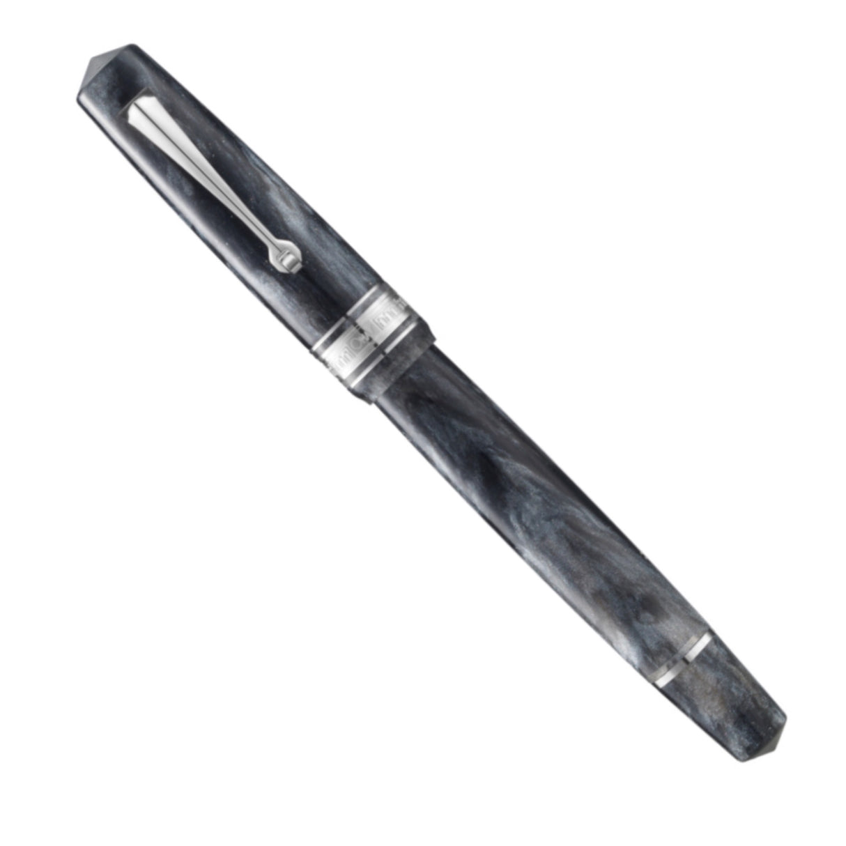 OMAS Bologna Fountain Pen Grigio Luminoso (Bright Gray) Silver Trim