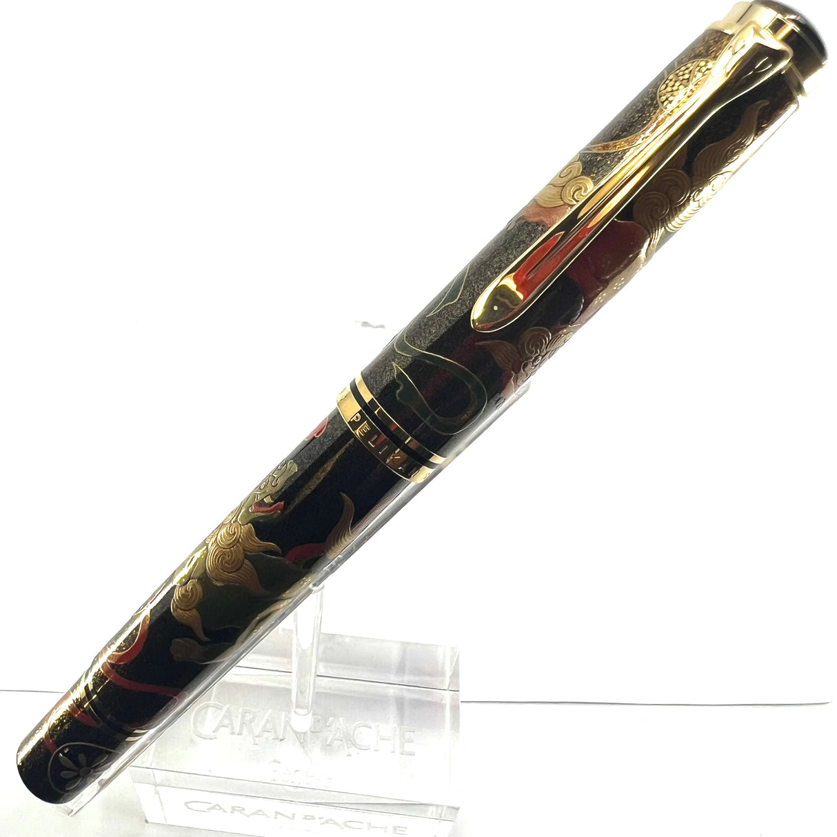 Pelikan Souveran M1000 Maki-e "Karajishi" Limited Edition Fountain Pen - #18 of 88 Pieces - Fine 18kt Gold Nib - Complete Boxes & Booklets - MINT & RARE!!
