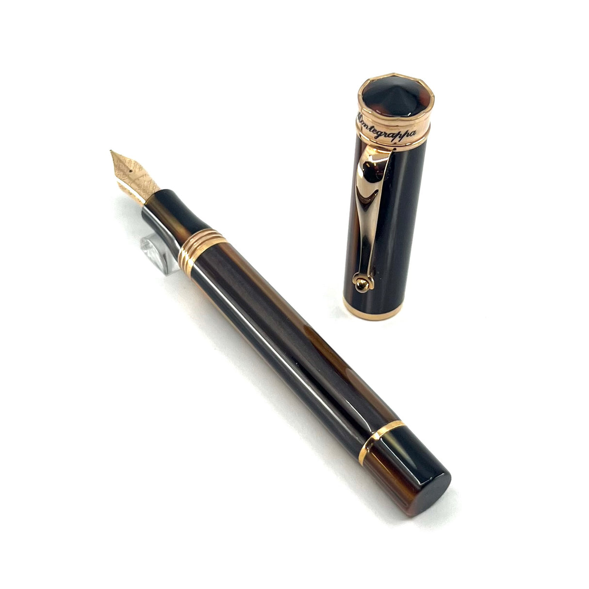Montegrappa Ducale Brown Fountain Pen - Fine Gold-Plated Nib