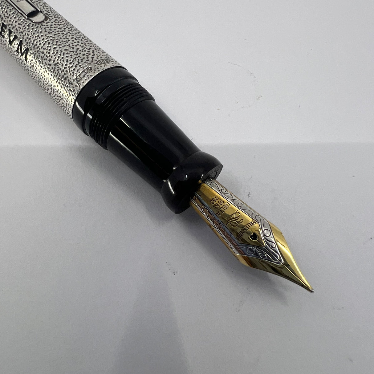 Delta Jubileum Sterling Silver Lever-Fill Limited Edition Fountain Pen - Medium 18kt Gold Nib