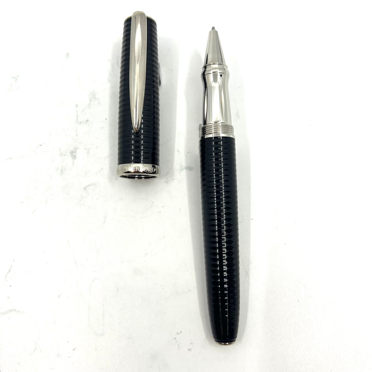 Waterford Oversized Weighty Black Fluted Rollerball