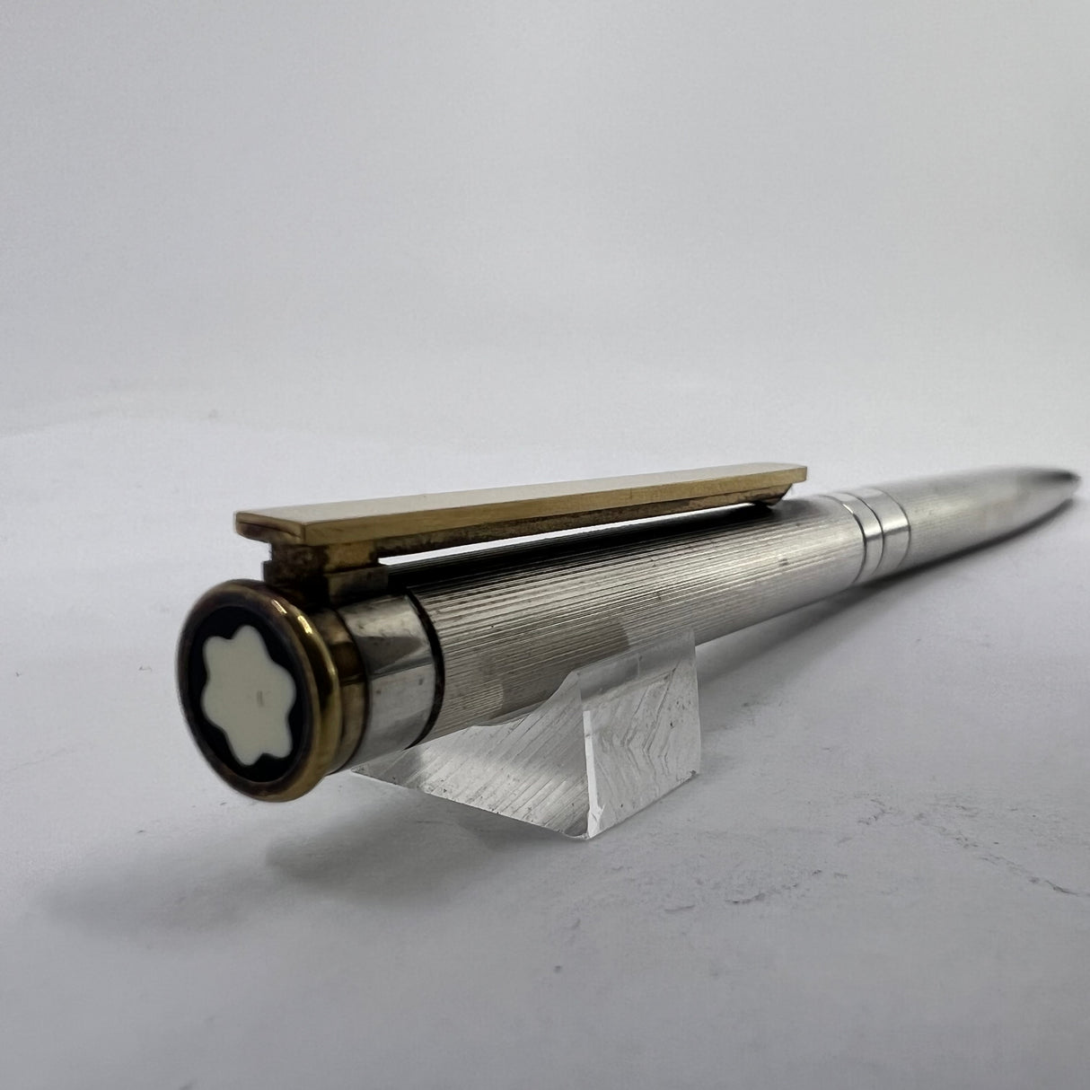 Montblanc Noblesse Silver-Plated Etched Vertical Lines Ballpoint Pen