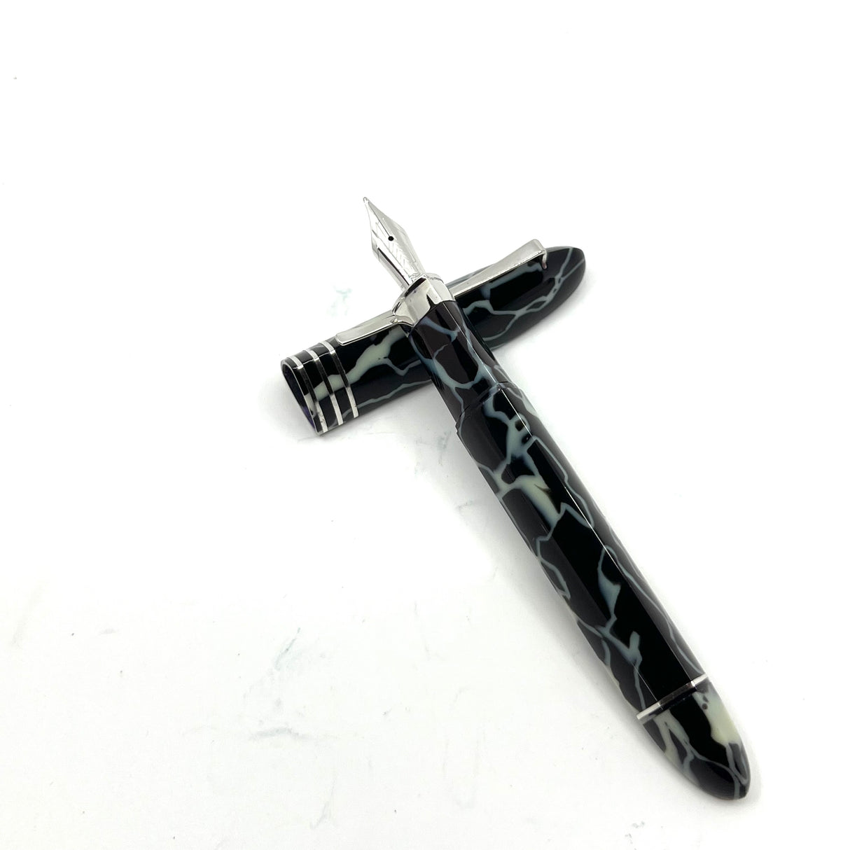 Omas #360 Black & White Marbled (Wild) Celluloid Limited Edition - Fountain Pen