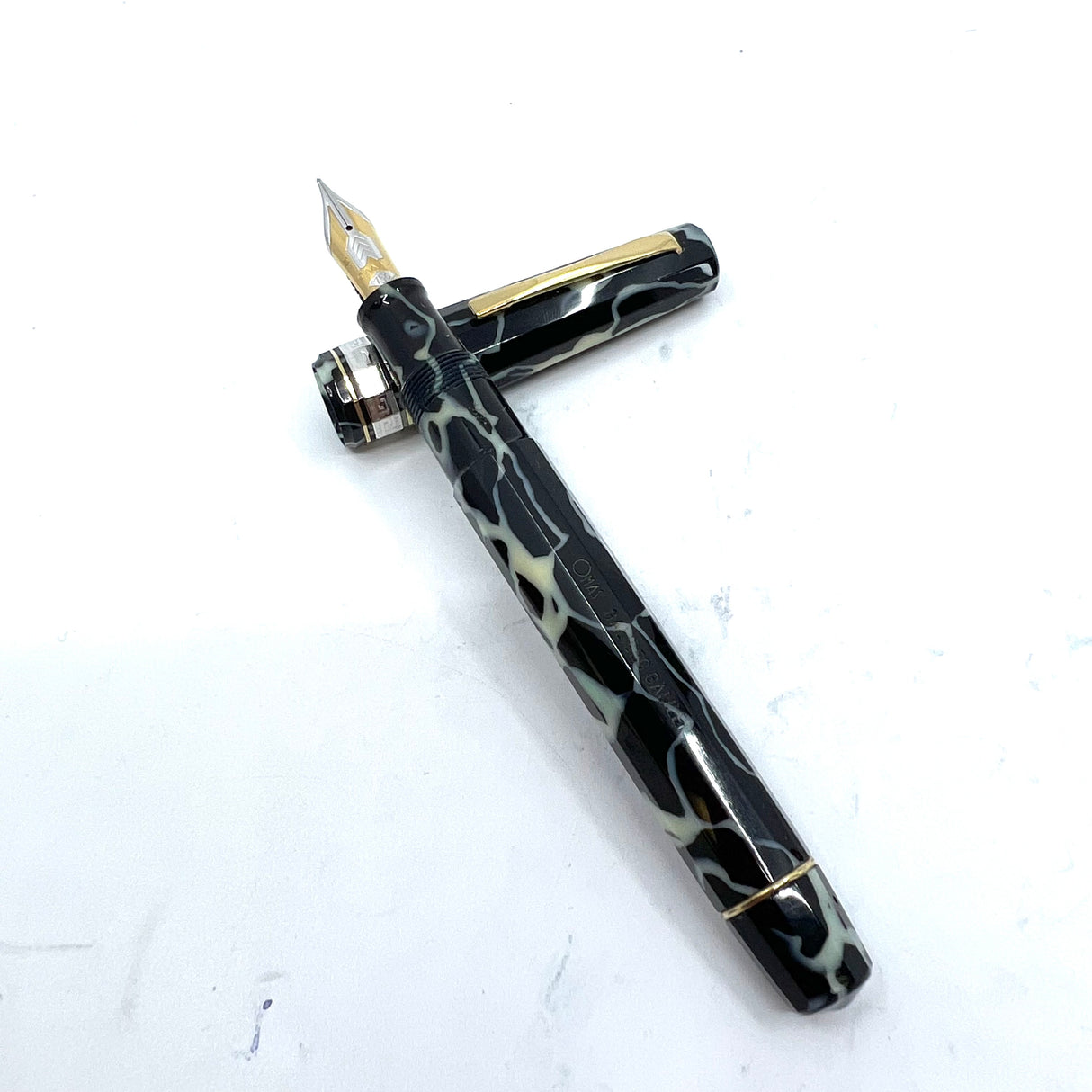 OMAS Galileo Black & Pearl Marbled Celluloid Limited Edition Fountain Pen