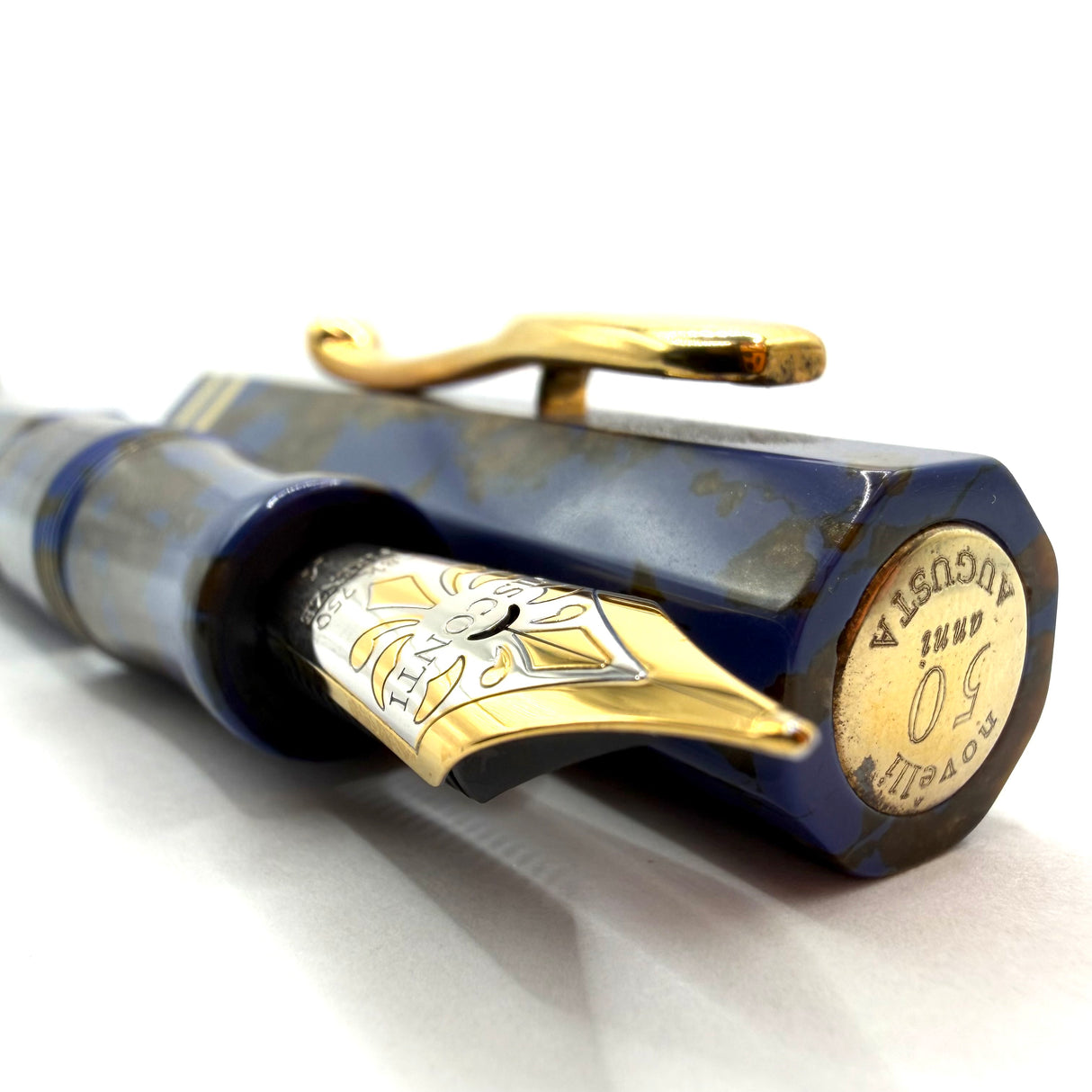 Visconti "Novelli Augusta" Celluloid Limited Edition Fountain Pen Celebrating the 50th anniversary (1951–2001) of Rome's Historic Novelli Pen Shop - Visconti Medium 18kt Gold Nib