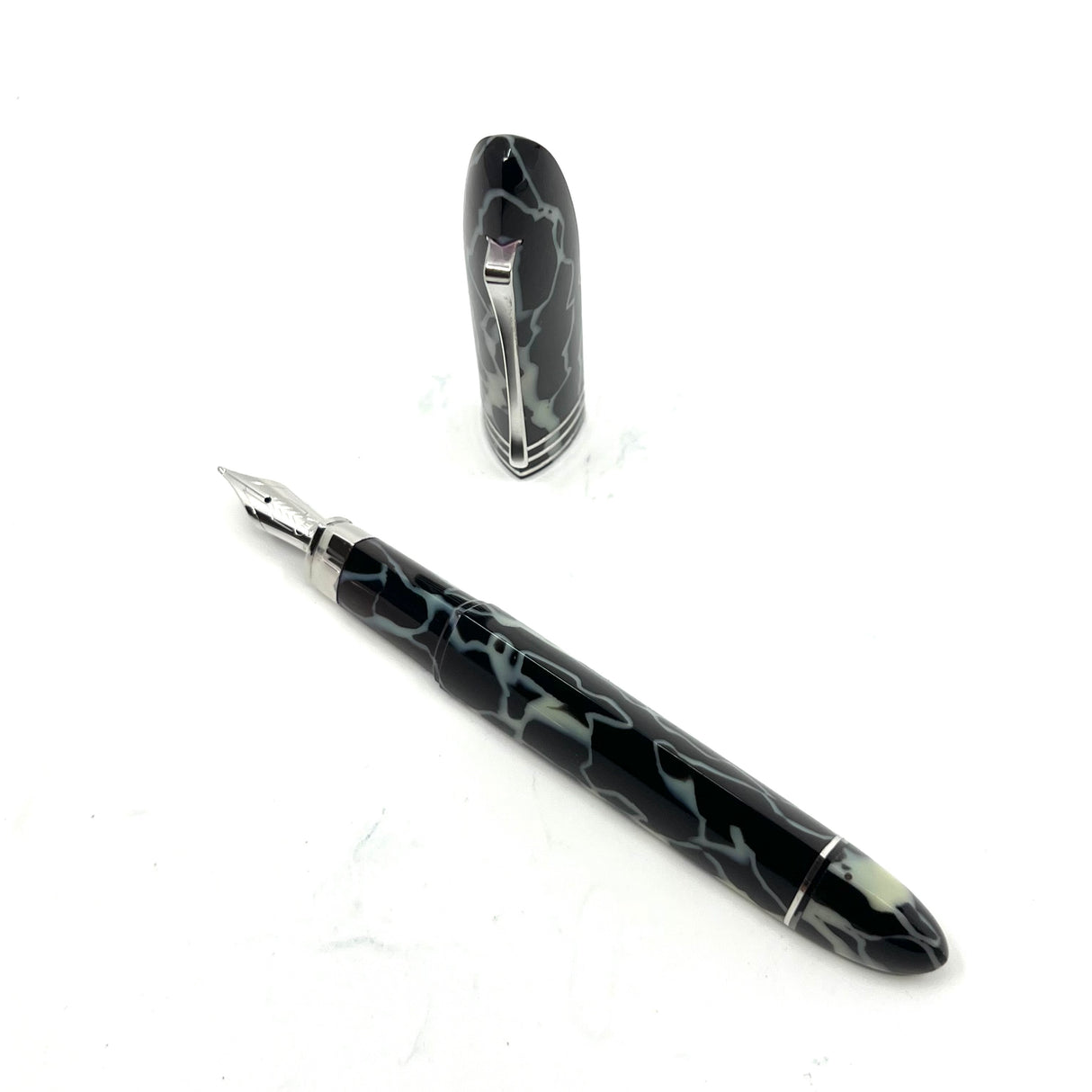 Omas #360 Black & White Marbled (Wild) Celluloid Limited Edition - Fountain Pen