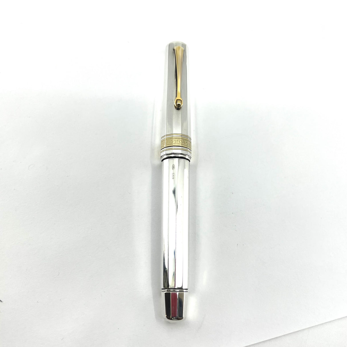 OMAS Sterling Silver Facetted Large Paragon Limited Edition Fountain Pen - Fine 18kt Gold Nib