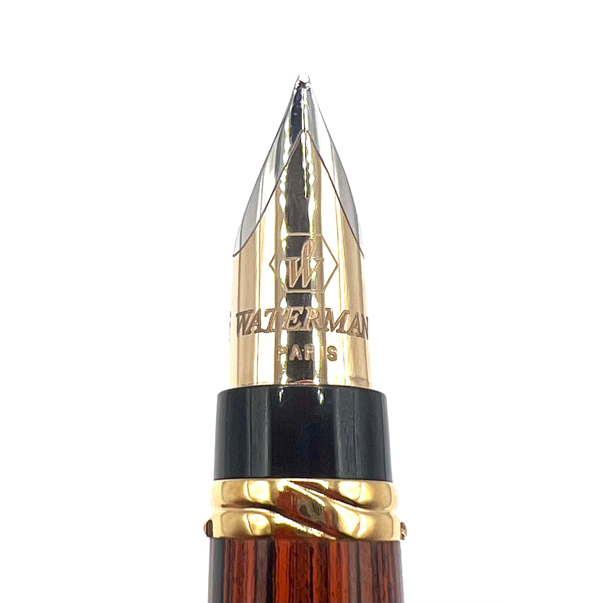 Waterman Liaison Black/Orange Woodgrain Fountain Pen- Medium 18kt Gold Nib