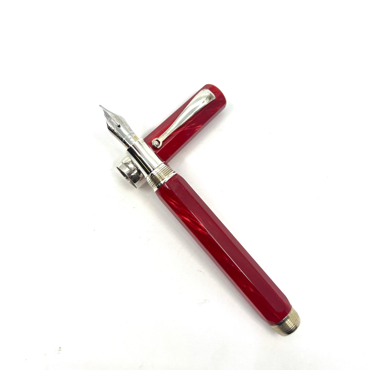 Montegrappa Symphony Lustrous Red Celluloid Octagonal Fountain Pen