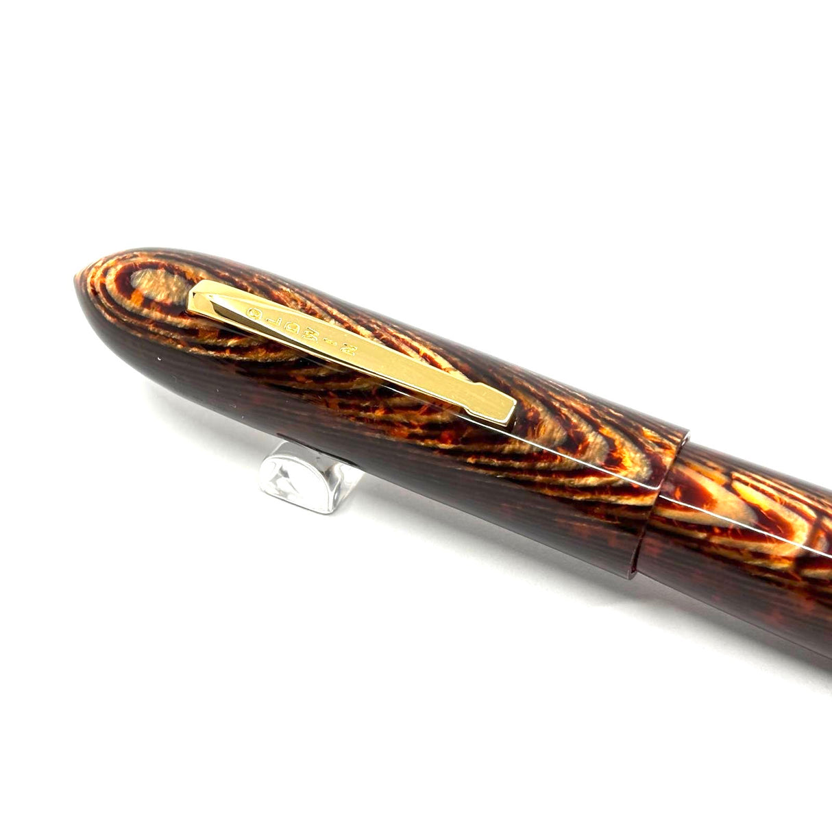 Oldwin (Paris) Torpedo Bronze Arco Spina (Fish Bone) Pattern Celluloid LE Fountain Pen