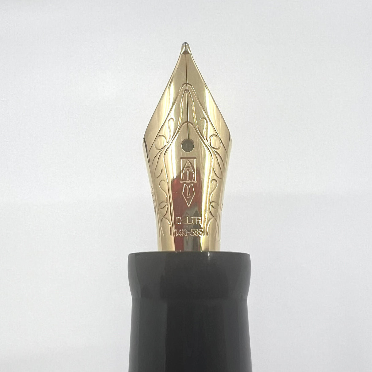 Delta Lucky Black/Orange Fountain Pen (aka WE)- Medium 14kt Gold Nib