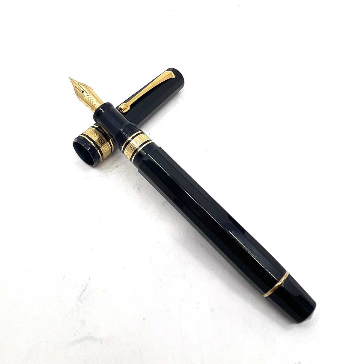 Omas Paragon Mid-Size Navy Blue Facetted Fountain Pen
