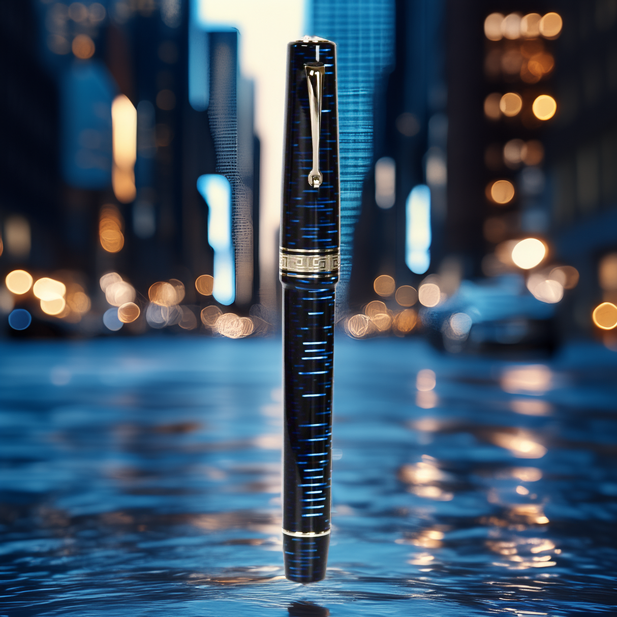 ASC Bologna Extra Blue "Wall Street" Skyscraper Limited Edition Fountain Pen Collection