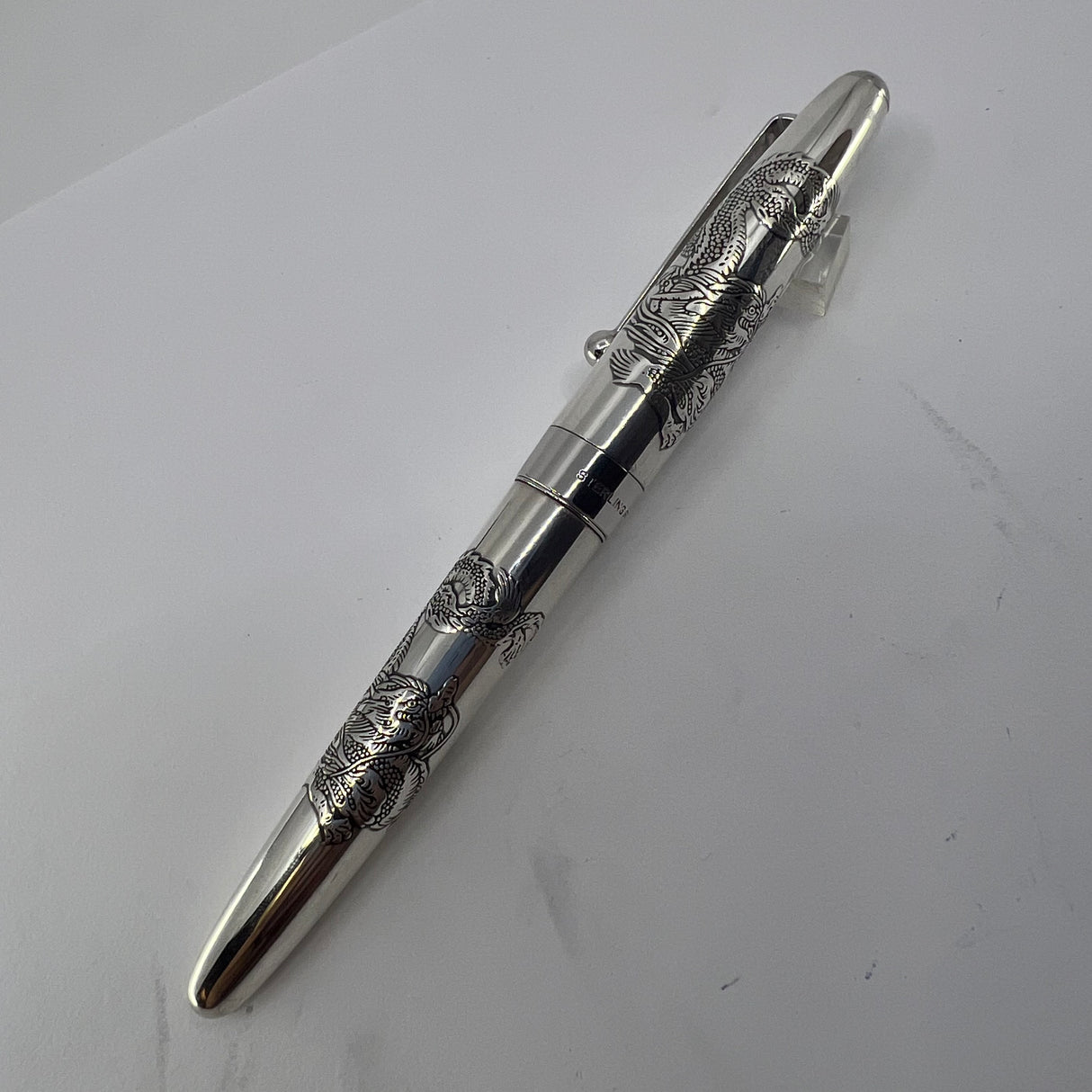 Namiki Sterling Silver Dragon Fountain Pen - Broad 18kt Gold Nib