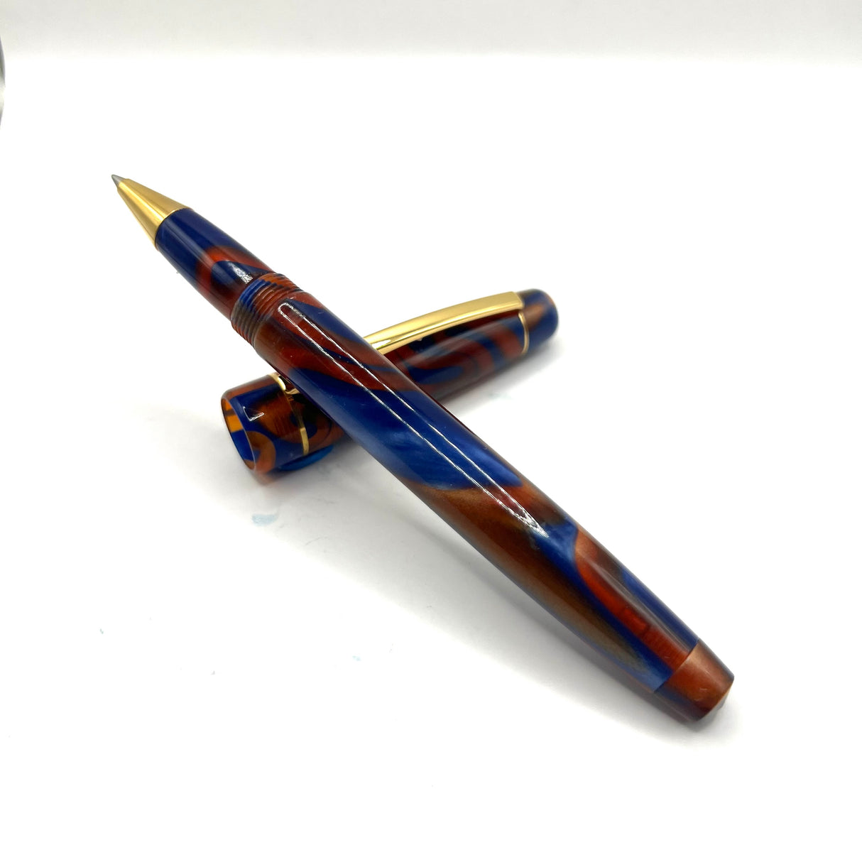 Bexley BX701 Lustrous Blue & Amber Swirl Rollerball