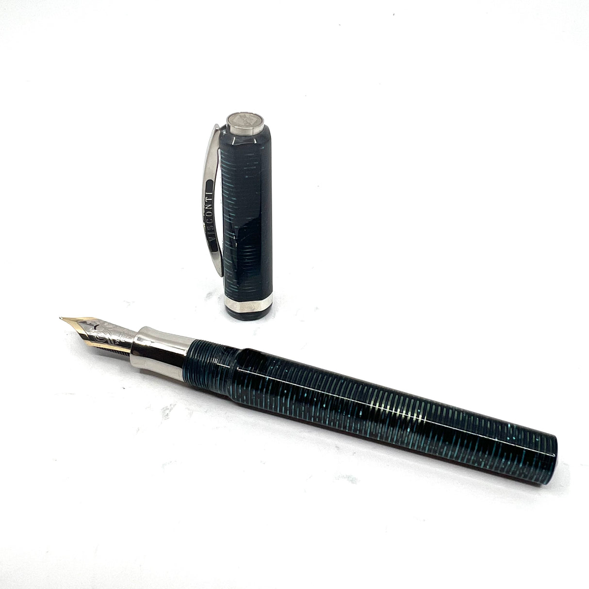 Visconti Wall Street Glittering Blue Celluloid Fountain Pen