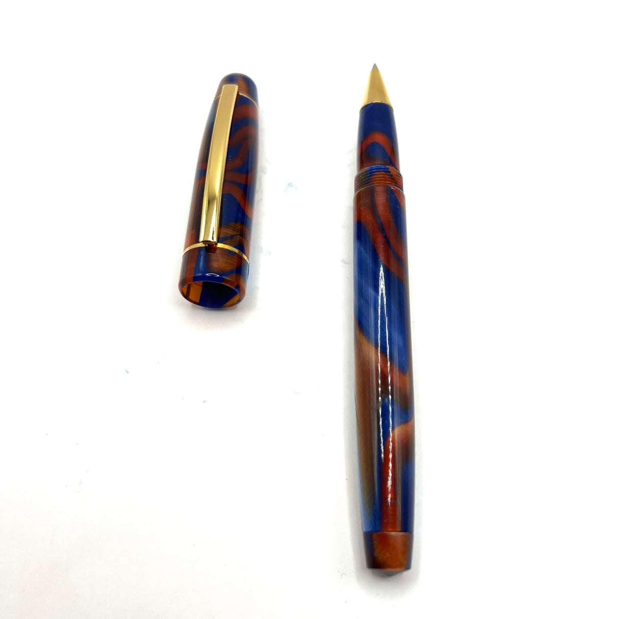 Bexley BX701 Lustrous Blue & Amber Swirl Rollerball