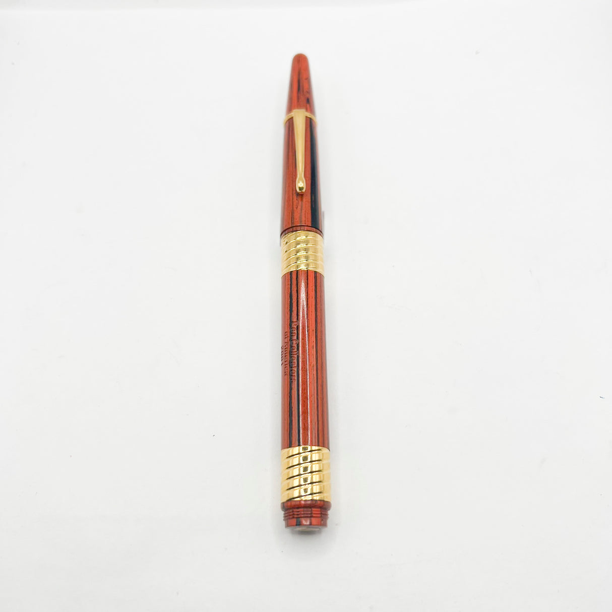 Bexley Woodgrain Ebonite Taper Cap Fountain Pen Limited Edition on behalf of Pen Collectors of America - Fine 18kt Gold Nib