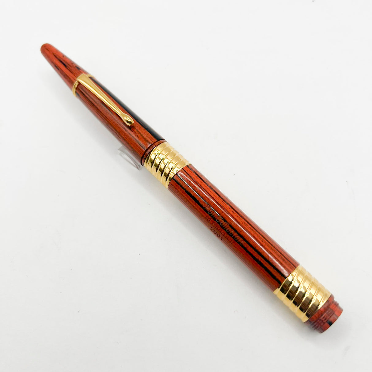 Bexley Woodgrain Ebonite Taper Cap Fountain Pen Limited Edition on behalf of Pen Collectors of America - Fine 18kt Gold Nib